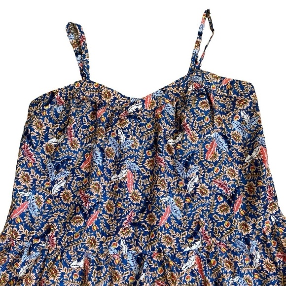 Knox Rose Pleated Midi Sundress in Blue and Orange - Picture 11 of 16